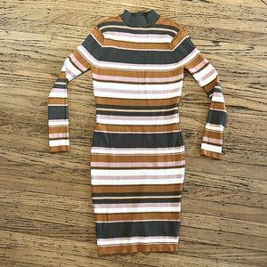 Say What Women’s Sweater Dress Striped Ribbed 2x Long Sleeve Fall Autumn